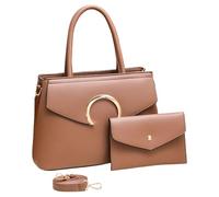 our fave Borse In Pelle PU Per Le Donne 2pcs Set Con Spaziosi Disegni Spalla Crossbody Borsa Per Lavoro Shopping E Viaggio Borse A Tracolla Donne, Marrone chiaro, One Size