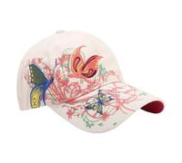 our fave Cappello da sole alla moda con paillettes comodo cotone baseball per le donne corsa ciclismo sport all'aperto accessori farfalla ricamato crema solare