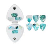 our fave Custodia in pelle PU per plettri per chitarra con 6 plettri organizer per plettro per chitarra, 0,81 mm, B blue, Design trasparente con stelle filanti viola
