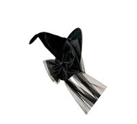 our fave Drammatico cappello da strega a punta con dettaglio fiocco | Copricapo nero per lo styling del palcoscenico e per feste