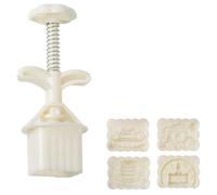 our fave Moon Cakes Stampi Set 25/50G 3D Square Cultural Pattern Cookie Press per cottura e festival autunnali con 4 timbri