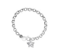 our fave Star for Women Silver Tone Lega Link Chain Gioielli Polso Accessorio per Quotidiano Look e Feste Donne Wristlet