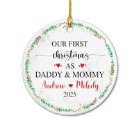 Our First As Daddy & Mommy Decorazioni Albero Di Natale Con Corda Addobbi Albero Di Natale Unico Ciondoli Natalizi Per Soggiorno Auto Interno Festa