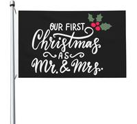 Our First Christmas As Mr And Mrs Bandiera Da Giardino Divertenti Bandiera Esterna Con Occhielli Banner 90X150Cm Per Casa Prato Fattoria