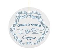 Our First Xmas - Decorazioni da appendere personalizzate Mr e Mrs con nomi primo Natale come Mr e Mrs ornamento per coppie sposini personalizzati matrimonio ornamento vintage per moglie marito