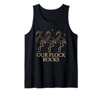 Our Flock Rocks Chic Outline Flamingo Design Minimal Black Canotta