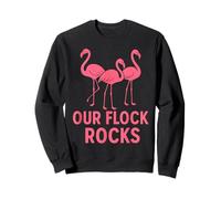Our Flock Rocks Pink Flamingo Funny Matching Family Group Felpa