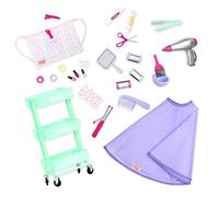 Our Generation - 45399 - Set salone per capelli con accessori per lo styling - Accessori per bambole da 46 cm, con carrello, senza sedia - per bambini dai 3 anni in su, 19 x 39,4 x 48,9 cm