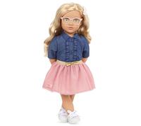 Our Generation - Bambola da 46 cm - Capelli biondi e occhi verdi - Vestiti per bambole con top volant e gonna rosa - Gioco di ruolo - Giocattoli per bambini dai 3 anni - Emily