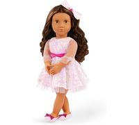 Our Generation - Katia - Bambola fashion da 46 cm - Occhi NoiEnsembleti e capelli castani ondulati - Abito scintillante e accessorio fiocco per capelli - Giocattolo per bambini dai 3 anni in su