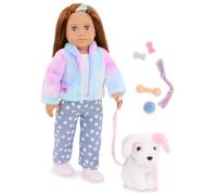 Our Generation - Skylar e Bow - Set di bambole e cuccioli da 46 cm - Cane Arc-en-ciel in peluche - Accessori per la cura degli animali domestici - Giocattolo per bambini dai 3 anni in su