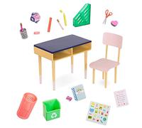 Our Generation - Banco di scuola, Set di mobili, Forniture per l'aula, Accessori per bambole da 18 pollici, Giocattoli per bambini dai 3 anni in su, Set di banchi dell'ufficio
