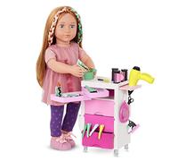 Our Generation BD35158Z - Set da gioco con asciugacapelli, pettine, specchi, accessori per bambole, giocattolo per bambini dai 3 anni in su - 45425 HCM Kinzel, Multicolore