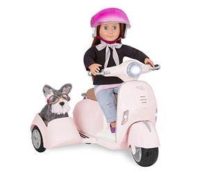 Our Generation BD37389Z - Scooter Sidecar per bambole, rosa