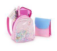 Our Generation - Borsa scuola per bambole da 46 cm e set di accessori - Zaino con coriandoli arcobaleno - Pranzo al sacco, accessori e mangimi fantasiosi - Giocattoli per bambini dai 3 anni in su,
