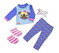 Our Generation Bulldog Pajama Party Outfit BD30390Z, Tinta Unita, Colore Blu, for A 18 inch / 46 cm Doll