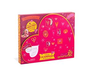 Our Generation - Calendario a sorpresa OG - Calendario dell'Avvento - 24 sorprese e pagina da colorare - Accessori per bambole da 46 cm - Gioco di finzione - Giocattolo per bambini dai 3 anni in su