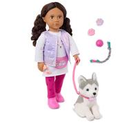 Our Generation Estella & Evi bambola con husky e set accessori