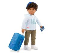 Our Generation - 18-inch Boy Doll - Lifelike Hazel Eyes & Curly Brown Hair - Rolling Luggage & Travel Accessories - Pretend Play - Toys for Kids Ages 3 Years & Older - Milo