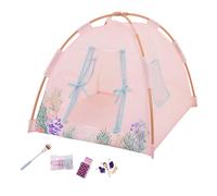 Our Generation - Notti in campeggio - Playset tenda per bambole - Giocattolo da campeggio - Accessori per bambole da 46 cm - Gioco di finzione - Bambini dai 3 anni in su