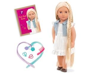 Our Generation - Phoebe - Bambola da 46 cm - Capelli biondi e occhi noiEnsembleti - Estensione dei capelli - Accessori per lo styling - Giocattolo per bambini dai 3 anni in su