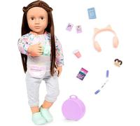 Our Generation - Posable 18-inch Doll - Lifelike Brown Eyes & Long Brown Hair - Carry-on Luggage & Travel Accessories - Pretend Play - Toys For Kids Ages 3 & Up - Reese