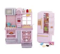 Our Generation - Pink Fridge & Home Kitchen Playset - Cooking & Pretend Food Items - 18-inch Doll Accessories - Imaginative Play - Toys for Kids Ages 3 & Up - Gourmet Kitchen Set