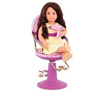 Our Generation Sitting Pretty - Sedia da parrucchiere per bambole da 46 cm - regolabile in altezza con cinghia e accessori - Mobili per bambole per giochi di ruolo creativi