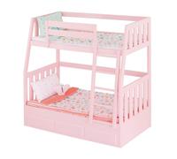 Our Generation - Sogni per due - Letto a castello rosa - Set di biancheria da letto a tema farfalla - Accessori per bambole da 46 cm - Gioco di finzione - Giocattolo per bambini dai 3 anni in su