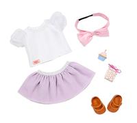 Our Generation - Dolci desideri - Abito da compleanno - Accessorio per cupcake e confezioni regalo - Vestiti per bambole da 46 cm - Gioco di finzione - Giocattolo per bambini dai 3 anni in su