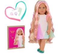 Our Generation Tessie, bambola con capelli arcobaleno estensibili | Bambola da 46 cm con occhi nocciola che si aprono e chiudono, 2 extension, Tessie, Capelli da acconciare, 3+ anni