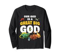 Our God is a Great Big God - Christian Faith Kids Dinosaur Maglia a Manica