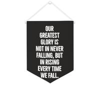 Our Greatest Glory Is Not in Never Falling, But in Rising Every Time We Fall - Striscione su tela motivazionale da appendere alla parete, striscione decorativo da parete, per soggiorno, camera da