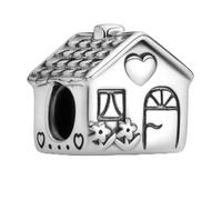 Our House, charm in argento Sterling 925 con scritta "Home Sweet Home", compatibile con braccialetti Pandora Moments