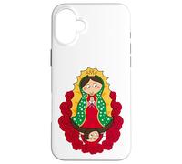 Our Lady of Guadalupe Cute Cartoon Virgin Mary Cartoon Custodia per iPhone 16 Plus
