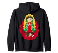 Our Lady of Guadalupe Cute Cartoon Virgin Mary Cartoon Felpa con Cappuccio