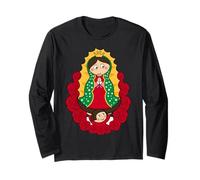Our Lady of Guadalupe Cute Cartoon Virgin Mary Cartoon Maglia a Manica