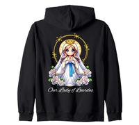 Our Lady of Lourdes Pregare Maria Carine Donne Cattoliche Felpa con Cappuccio