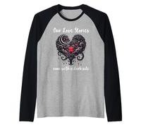 Our Love Stories Come with a Dark Side Romance Smutty Book Maglia con Maniche Raglan
