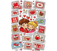 Our Love Story in Stamps: Valentine’s Day Edition: An Interactive Memory Keepsake for Couples | DIY Postage Stamp Scrapbook & Fill-in Journal to ... Milestones | Cute Kawaii Gift for Him or Her