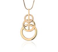Ouran Collana lunga per le donne, anello legato ciondolo collana per le ragazze collana in oro rosa e argento collana serpente, Metallo, Zirconia cubica