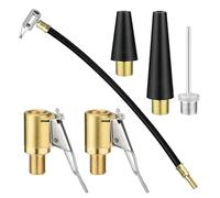 Ourdort Set di Adattatori per Pompa ad Aria,35cm Tubo Gonfiaggio Pneumatici,Adattatore Valvola,Air Chuck Pneumatico,Connettore Gonfiaggio Pneumatici per Bicicletta, Moto, Auto