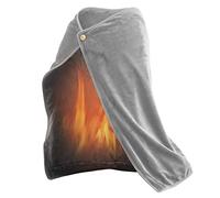 OURECO Coperta riscaldata elettrica, scialle riscaldata USB, coperta riscaldata senza fili, ricaricabile, coperta in flanella lavabile con 3 impostazioni di riscaldamento, per auto, casa, ufficio,
