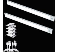 OURECO Luce LED for Armadio con sensore di Movimento, Illuminazione sottobanco, luci notturne Ricaricabili USB Wireless, Luce a 70 LED for Guardaroba, armadi, Armadio, Armadio (Size : 2PCS)