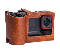 OURHZTB Custodia in pelle vintage per Insta360 Ace Pro 2 Grip Kit con tracolla, retro custodia in pelle morbida custodia protettiva con tracolla per Insta 360 Ace Pro 2 accessori
