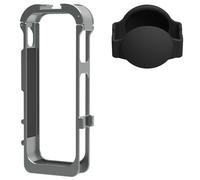 OURHZTB Custodia protettiva in metallo per gabbia di coniglio per Insta360 X5, telaio multiuso multifunzione con protezione copriobiettivo in silicone, adattatore a sgancio rapido, supporto per scarpa