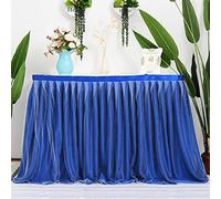 Ourine, gonna da tavolo in tulle, stile tutù, tovaglia, per tavolo e stoviglie, decorazione per matrimoni e feste di compleanno, blu scuro