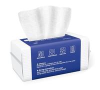 Ourmed Life Face Clean Towels, 100 Count Disposable Biodegradable Face Wash Cloth for Sensitive Skin, Lint- Free Facial Tissue for Cleansing, Skincare and Makeup Remover, Dry Wipes