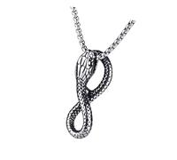 Ouroboros - Elegante collana a serpente in acciaio inox, accessorio per il collo, stile gotico moderno, Misura unica, come descritto, come descritto