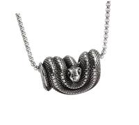 Ouroboros - Elegante collana a serpente in acciaio inox, accessorio per il collo, stile gotico moderno, Misura unica, come descritto, come descritto
